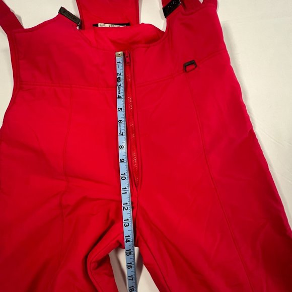 Vintage 80s‎ FERA Ski Bib Snow Suit Pants Stretch Red Apres Retro Mens ML 34R - Picture 14 of 16